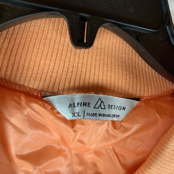 Alpine Design Puffer Vest Jacket Womens 2XL Orange Full Zip Shortie Quilted 7174 - Picture 2 of 8